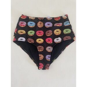 HIGH‎ DIVE by ModCloth Womens Donuts High Waist Bikini Bottoms Swimsuit Small